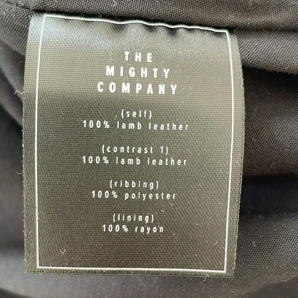 *RARE NWOT Hand Crafted The Mighty Company Blue Ribbed Leather Bomber Jacket XS
